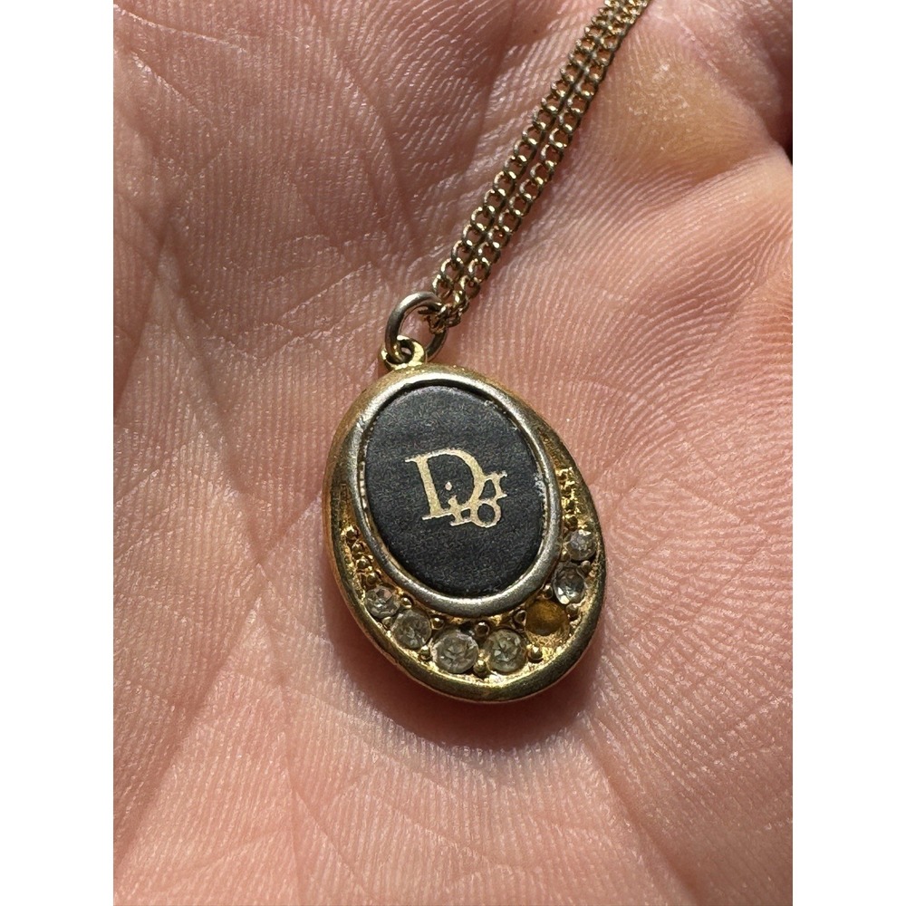 Vintage Christian Dior Gold Pendant Necklace